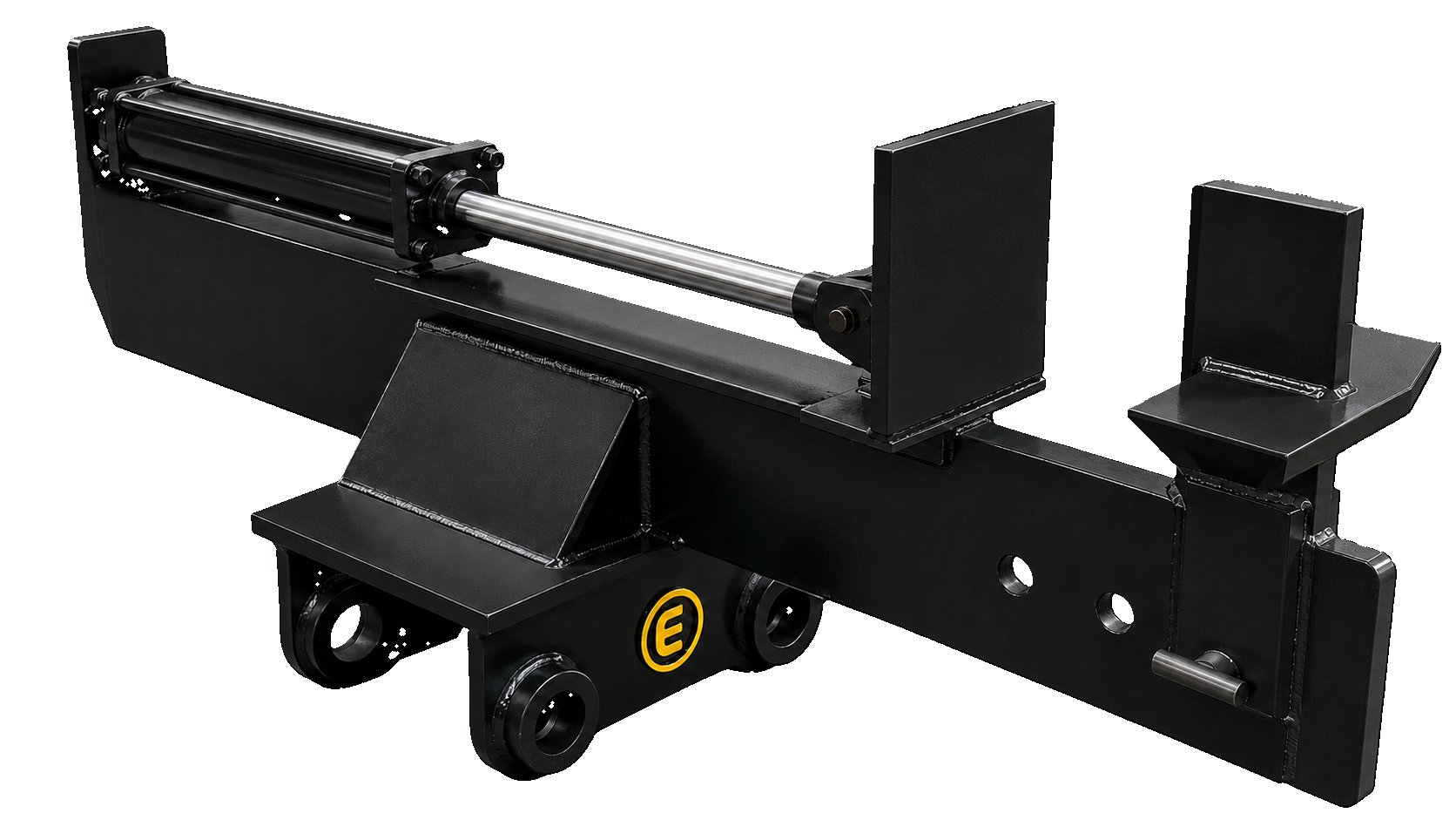Excavator Log Splitter manufactured by East Attachments in black paint
