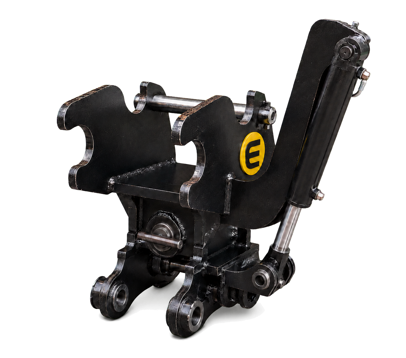Hydraulic Tilt Coupler manufactured by East Attachments in black paint