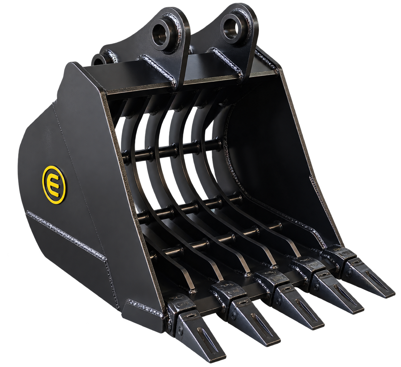 East Attachments skeleton bucket with open ribs and replaceable teeth
